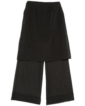 Viktoria Chan Cilla Layered Button-Detail Trousers - Black