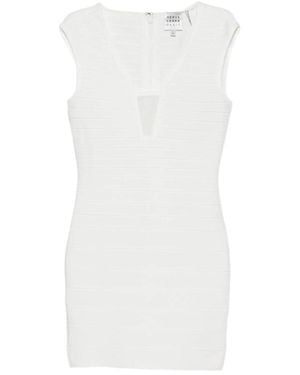 Hervé Léger Bella Bandage-Style Mini Dress - White