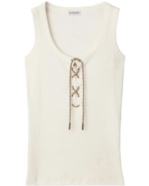 Burberry Adjustable-Drawcord Tank Top - White