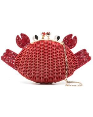 Serpui Ash Crab Chain Clutch Bag - Red