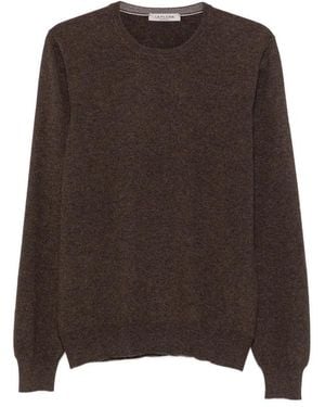 La Fileria Crew-Neck Long-Sleeve Knit - Brown