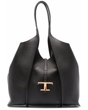 Tod's Logo-Plaque Tote Bag - Black