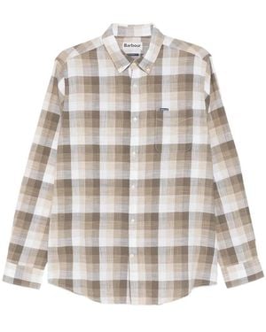 Barbour Check-Pattern Shirt - White