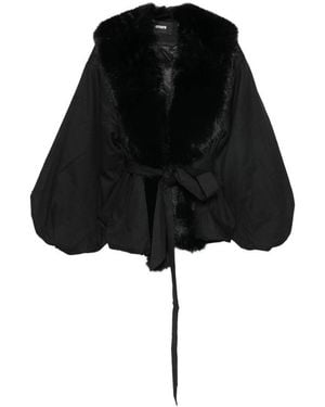 ROTATE BIRGER CHRISTENSEN Faux-Fur Collar Jacket - Black