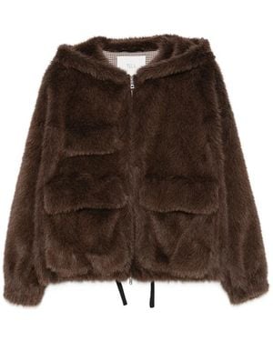 Tela Hooded Faux-Fur Jacket - Brown
