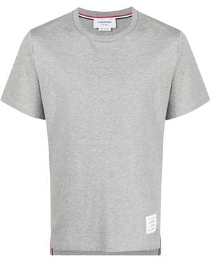Thom Browne Slit-Detailed T-Shirt - Gray