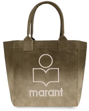 Isabel Marant Yenky Logo-Embroidered Tote Bag - Metallic