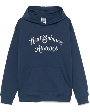 New Balance Logo-Embroidered Hoodie - Blue