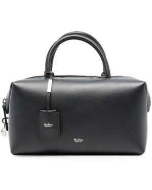 Max Mara Holdallm Leather Tote Bag - Black