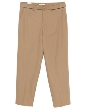 BRIGLIA Belted Trousers - Natural
