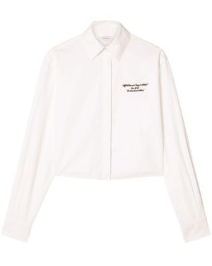 Off-White c/o Virgil Abloh Off- Embroidered Poplin Shirt - White