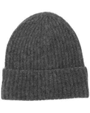 Roberto Collina Ribbed Beanie - Gray