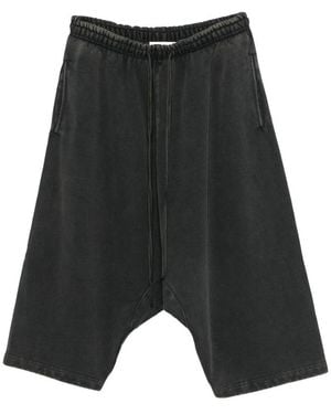 Entire studios Faded Drop-Crotch Shorts - Black