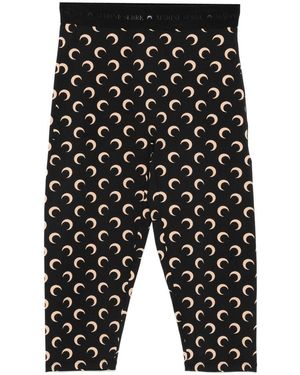 パンツ Marine Serre Satin Pants Moon MARINE SERRE - Women Moon Sun Satin Jacquard Drawstring