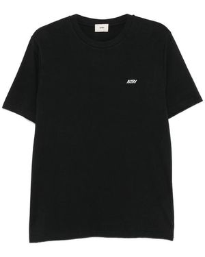 Autry Logo-Print Short-Sleeved T-Shirt - Black