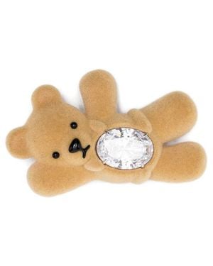 YVMIN Embellished-Teddy Bear Hair Clip - Metallic