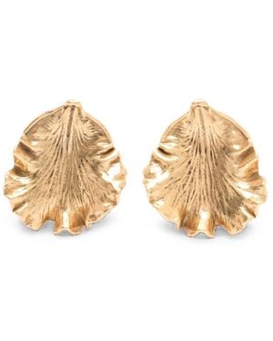Cult Gaia Iris Leaf Hammered Earrings - Natural