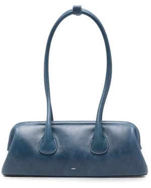 OSOI Mini Boat Wide Leather Shoulder Bag - Blue