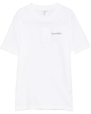 Sporty & Rich Logo-Print T-Shirt - White