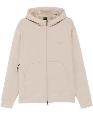BOSS Zip-Up Logo-Print Hoodie - White