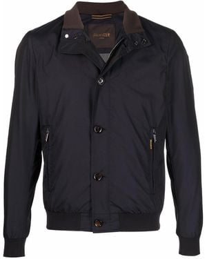 Moorer Button-Down Bomber Jacket - Blue