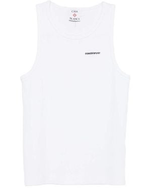CASABLANCA Logo-Print Tank Top - White