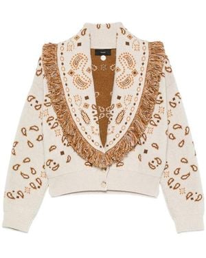 Alanui Paisley-Pattern Fringed Jacket - Natural