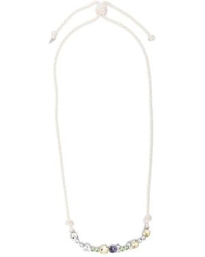 forte_forte Heart-Pendant Necklace - White