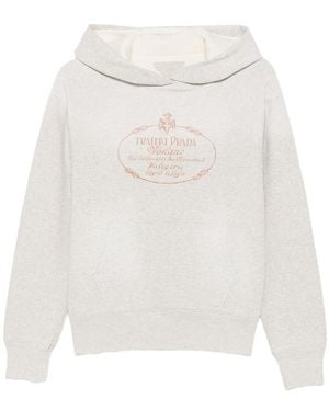 Prada Logo-Print Hoodie - White