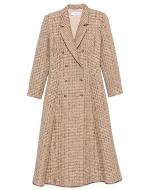 DE SANTIS Peak-Lapel Double-Breasted Coat - Natural