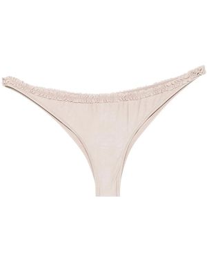 Frankie's Bikinis Kate Ruffled Bikini Bottoms - Natural