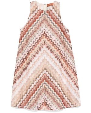 Missoni A-Line Zigzag Patterned Dress - Pink