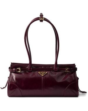 Prada Medium Bonnie Leather Handle Tote Bag - Purple