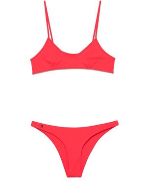 The Attico Logo-Print Bikini - Red