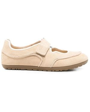 UGG Mary Jane Touch-Strap Suede Ballet Flats - Natural