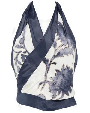 SIR. Phillipa Floral-Print Halter-Neck Top - Blue