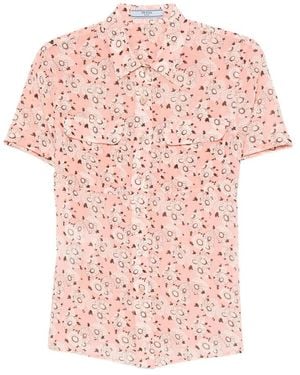 Prada Floral-Print Blouse - Pink
