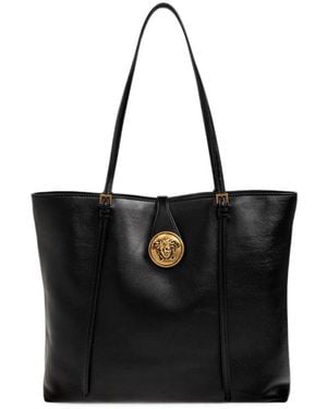 Versace Medusa Leather Tote Bag - Black