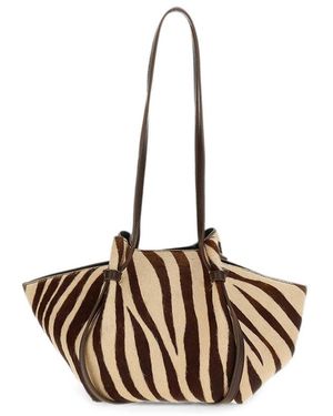 Yuzefi Zebra-Print Pony-Effect Shoulder Bag - Metallic