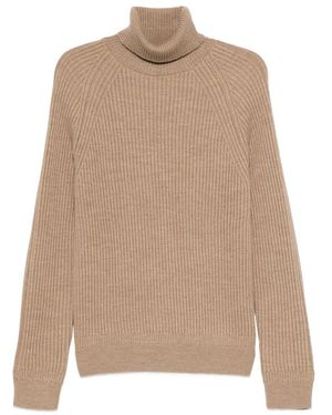Zanone Ribbed Turtleneck Jumper - Natural