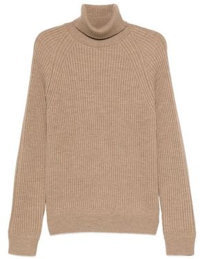 ZANONE-SLOWEAR Ribbed Turtleneck Jumper - Natural