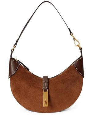 Ralph Lauren Shoulder Bag Calf Suede - Brown