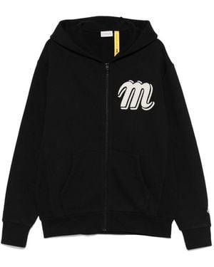 MONCLER X MERCEDES-BENZ X Mercedes-Bens Logo-Embroidered Hoodie - Black