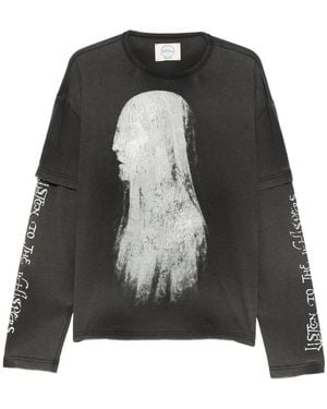 ERCOLE STUDIO Graphic-Print Long-Sleeve T-Shirt - Black