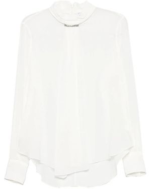 Brunello Cucinelli Monili-Embellished Silk Blouse - Multicolour