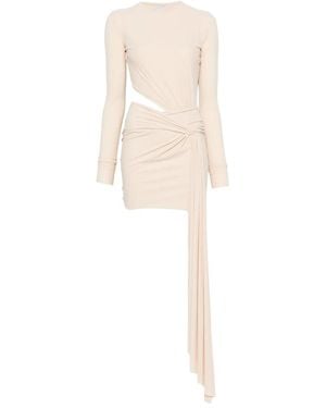 Amazuìn Cut-Out Draped Dress - White