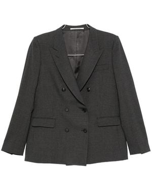Tagliatore Double-Breasted Peak-Lapels Suit - Black