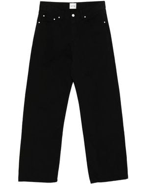 Arte' Buttoned Straight-Leg Jeans - Black