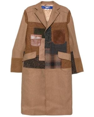 Junya Watanabe Patchwork Herringbone Coat - Brown