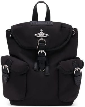 Vivienne Westwood Small Highland Logo-Plaque Backpack - Black